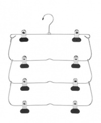 Whitmor 6021-185 Ebony Chrome Collection 4-Tier Folding Skirt Hanger