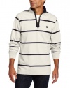 IZOD Men's Long Sleeve Sueded Jersey Stripe Rugby Tee