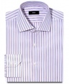 Hugo Boss Dress Shirt, BOSS White Blue Red Striped Long Sleeve Shirt