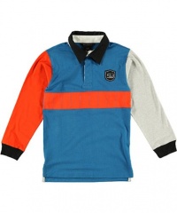 Sean John Roman Numerals Polo (Sizes 8 - 20) - blue/orange, 18