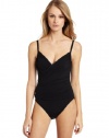 La Blanca Women's Just Brilliant OTS Cross Front Cup Mio 1 Piece Swimwear, Black, 10