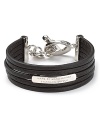 MARC BY MARC JACOBS does the stacking for us with this five row leather bracelet, which works a luxe layered vibe, finished by a signature toggle closure.