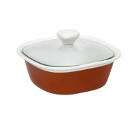 CorningWare Etch 1.5 Quart with Glass Cover in Brick