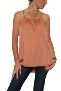 Women's Vince Front Silk Tank Top in Coppermine Size L