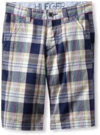 Tommy Hilfiger Boys 8-20 Spencer Plaid FF Short, Flag Blue, 8 Regular