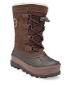 A rugged winter boot with loads of style, the Bobbey keeps your child warm and cozy all season long.