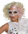 Lady Gaga Curly Hair Wig With Pink Streak