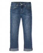 Classic stone-wash jeans with a trendy ankle length and sassy cuffs - a look she'll want to wear every day.