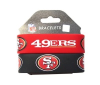 NFL San Francisco 49ers Silicone Rubber Bracelet Set, 2-Pack