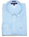 Tommy Hilfiger Men Custom Fit Plaid Long Sleeve Logo Shirt