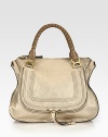 EXCLUSIVELY AT SAKS in Metallic Beige. Tennis-wrapped top handles complete this roomy carryall design, sugarcoated in metallic calfskin leather. Double tonal top handles, 6½ dropTop zip closureHidden open pocket under flapOne inside zip pocketOne inside open pocketCotton lining17W X 13H X 6DMade in Italy