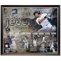 MLB New York Yankees Derek Jeter 3000th Hit Signed Time Line Framed 20x24 Collage