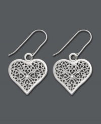 Fashionable and flirtatious. These filigree hearts by Giani Bernini are a free-spirited style you'll adore for years to come. Crafted in sterling silver. Approximate drop: 1-3/4 inches.