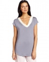 Calvin Klein Women's Naked Glamour Short Sleeve Pajama Top, Caviar, Medium