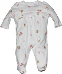 Ralph Lauren Layette Girl's Ballerina Bear Print Coverall (9 Month)