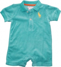 Ralph Lauren Layette Boy's Terry Shortall (9 Month, Bright Teal)