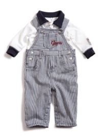 GUESS Tee and Overall Set, WHITE (0/3M)