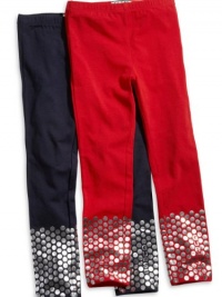 GUESS Kids Girls Big Girl Foil Dots Leggings, NAVY (14)