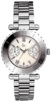 Guess Women's G20026L1 Silver Stainless-Steel Quartz Watch with Mother-Of-Pearl Dial