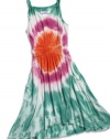 GUESS Kids Girls Big Girl Tie-Dye Dress, GREEN (10/12)