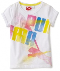 Puma - Kids Girls 2-6X Lit Glow Tee, White, 6x