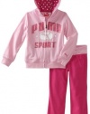 Puma - Kids Girls 2-6X Little Hoodie And Pant Set, Purple, 6X