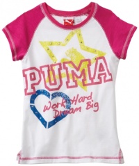 Puma - Kids Girls 7-16 Big Verbage Tee, White, X-Large