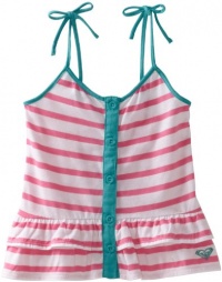 Roxy Kids Baby-Girls Infant-Jump Rope Super Cut Tank Top, Azalea Pink Stripe, 12 Months