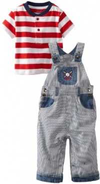 Little Me Baby-boys Infant Baseball Overall Set, Blue, 18 Months