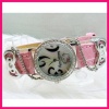 Hello Kitty Diamante Style Ladies Fashion Wrist Watch in Pink Color with Free Love Necklace