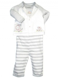 Little Me Baby-Boys Newborn Elephants Take Me Home Sleepwear Set , Gray Multi, 3 Months