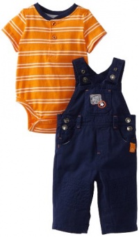 Little Me Baby-boys Newborn Elephant Overall Set, Blue, 6 Months