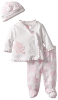 Little Me Baby-Girls Newborn Blooming Tmh Pant Set, White/Pink, 3 Months