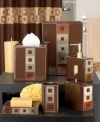 In tasteful chocolate with sleek metal squares, the Precision Soap and Lotion Dispenser is high art at your fingertips.