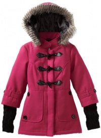 London Fog Girls 7-16 Faux Wool Jacket, Pink, 14-16