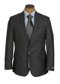 Kenneth Cole Mens 2 Button Gray Textured Slim Fit Sport Coat Jacket- Size 44L