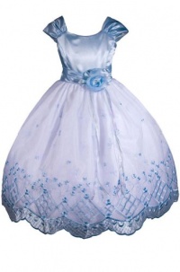 AMJ Dresses Inc Sky Blue Princess Flower Girl Wedding Dress Size M