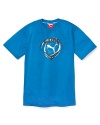 This crew neck logo tee from PUMA is a casual must-have for your sporty little one.