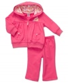 She'll be pretty in pink in this sweet hoodie and pants set by Carter's.