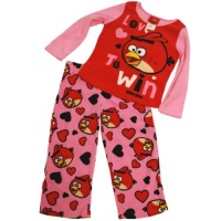 Angry Birds Girls Size 4-10 ''Love To Win'' Microfleece Pajama Set