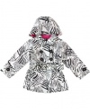 Hawke & Co. Zebra Wild Raincoat (Sizes 4 - 6X) - black/white, 6