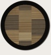 Couristan 0766/0601 Everest Hamptons/Multi Stripe-Black 3-Feet 11-Inch Round Rug