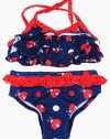 Pink Platinum Toddler Girls 2-4T Ladybugs Dot UV Ptotection Swim Suit 2 Pc