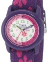 Timex Kids' T89022 Time Teacher Analog Flowers Elastic Fabric Strap Watch