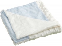 kyle & deena Baby-boys Newborn Triple Patchwork Blanket On Novelty Hanger, Blue/Sage, One Size