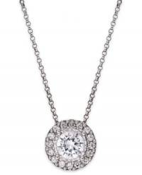 Heavenly splendor. True Miracle's necklace and halo pendant features round-cut diamonds (1/2 ct. t.w.) for a look that's truly elegant. Approximate length: 18 inches.