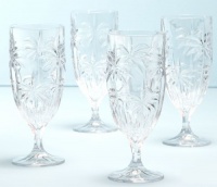 Godinger Set Of 4 Crystal Palm Ice Tea Glasses