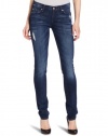 7 For All Mankind Women's Roxanne Slim Fit Jean, Destroyed Brushed Blue, 28