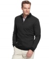 Dispatch a more modern cold-weather look with this Tasso Elba sweater that can easily be layered or worn alone.