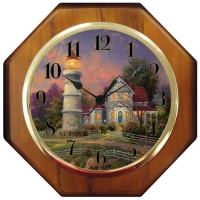 Thomas Kinkade 10 Wood Wall Clock - Victorian Light